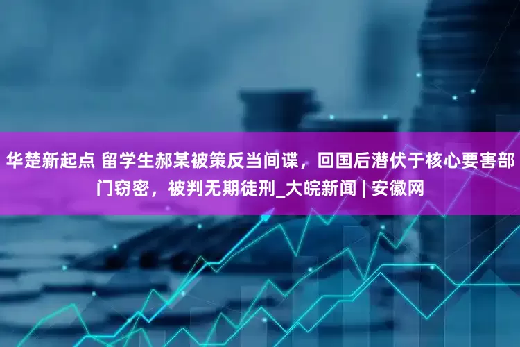 华楚新起点 留学生郝某被策反当间谍，回国后潜伏于核心要害部门窃密，被判无期徒刑_大皖新闻 | 安徽网